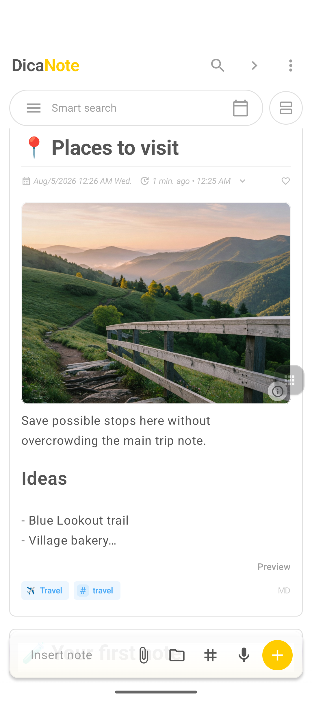 How to create tasks and reminders in DicaNote